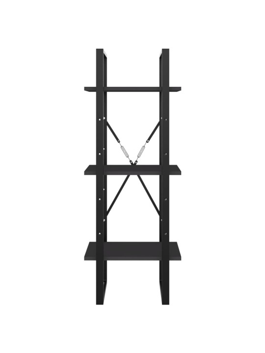 3-tasoinen kirjahylly harmaa 40x30x105 cm lastulevy