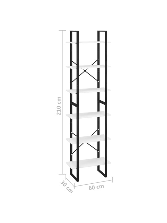 Säilytyshylly valkoinen 60x30x210 cm tekninen puu