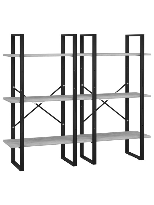 Säilytyshylly betoninharmaa 60x30x210 cm tekninen puu