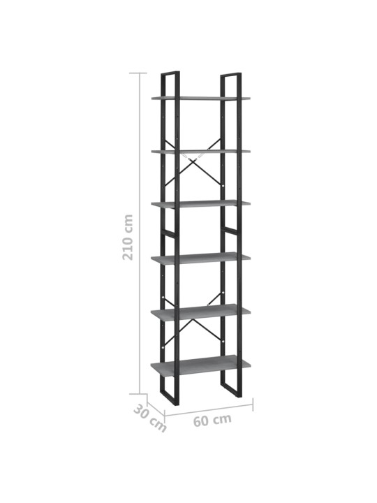 Säilytyshylly harmaa 60x30x210 cm täysi mänty