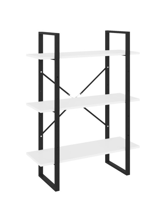 Kirjahylly valkoinen 80x30x105 cm lastulevy