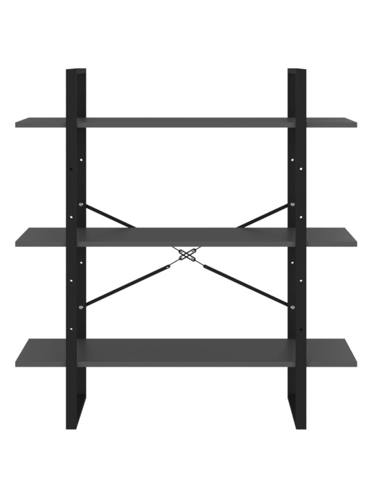 Kirjahylly betoninharmaa 100x30x105 cm lastulevy