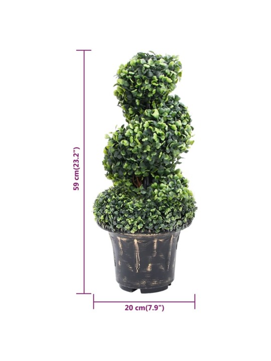 Tekokasvi puksipuuspiraali ruukulla vihreä 59 cm