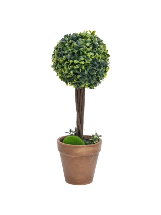 Keinotekoinen puksipuukasvi ruukussa 2 kpl vihreä pallo 41 cm