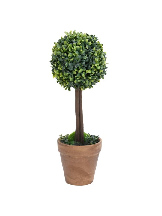 Keinotekoinen puksipuukasvi ruukussa 2 kpl vihreä pallo 41 cm
