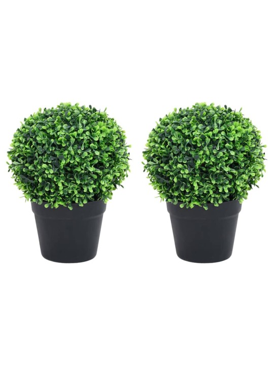 Keinotekoinen puksipuukasvi ruukussa 2 kpl vihreä pallo 37 cm