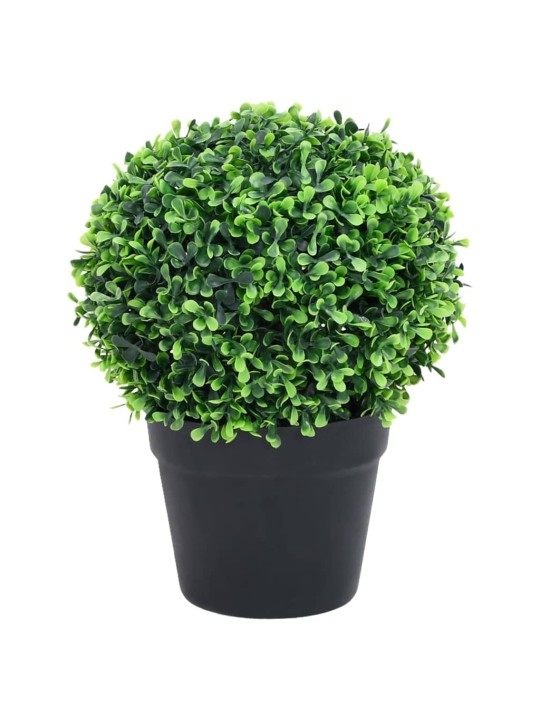 Keinotekoinen puksipuukasvi ruukussa 2 kpl vihreä pallo 37 cm