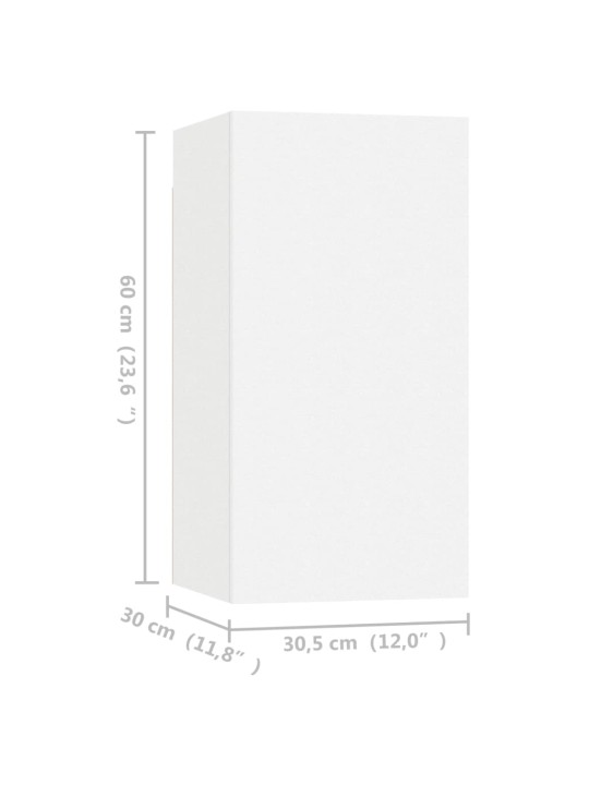 TV-tasot 4 kpl valkoinen 30,5x30x60 cm lastulevy