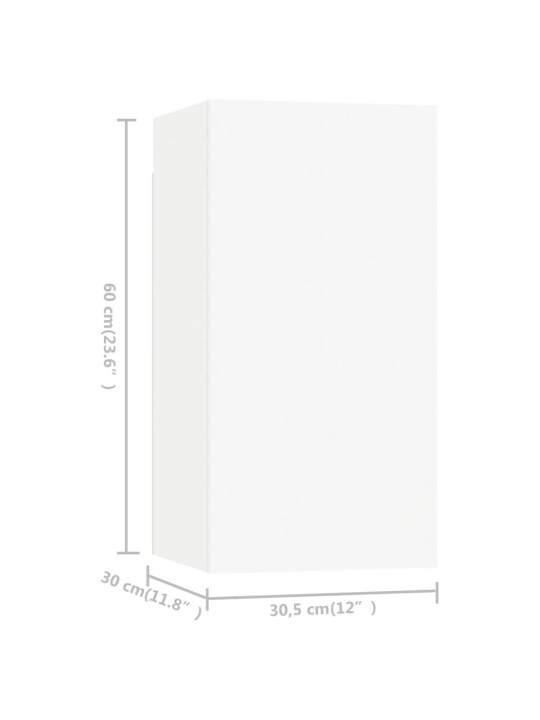 TV-tasot 7 kpl valkoinen 30,5x30x60 cm lastulevy