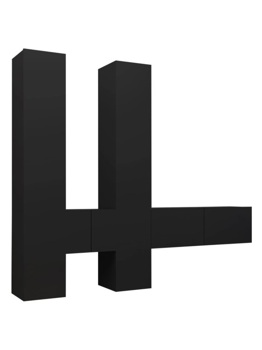 6-osainen TV-kaappisarja musta lastulevy