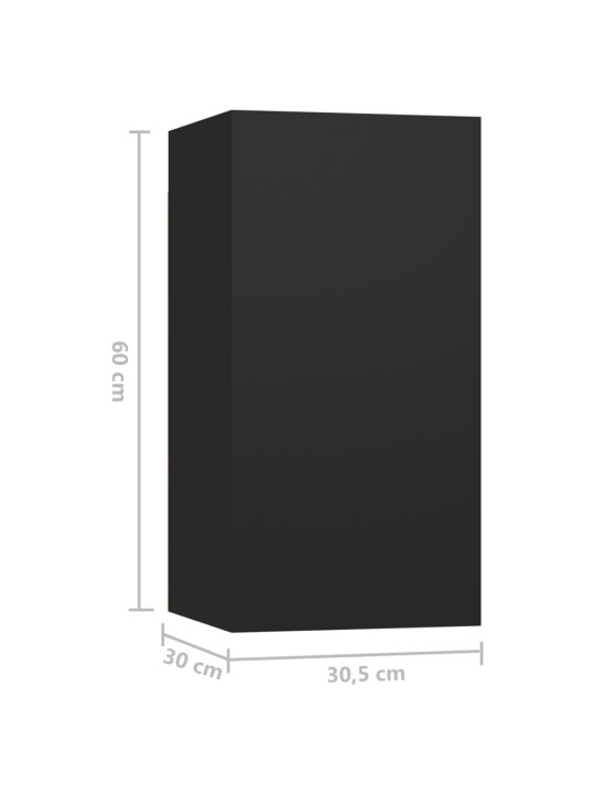 TV-tasot 7 kpl musta 30,5x30x60 cm lastulevy