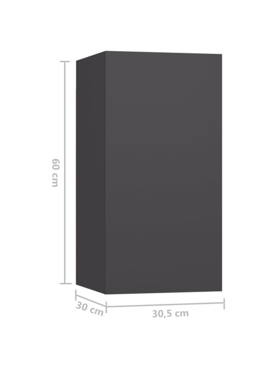 TV-tasot 7 kpl harmaa 30,5x30x60 cm lastulevy