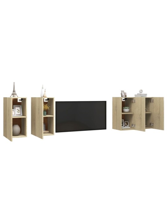 TV-tasot 4 kpl Sonoma-tammi 30,5x30x60 cm lastulevy