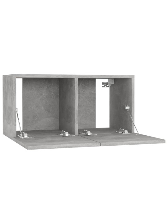 TV-tasot 4 kpl betoninharmaa 60x30x30 cm lastulevy