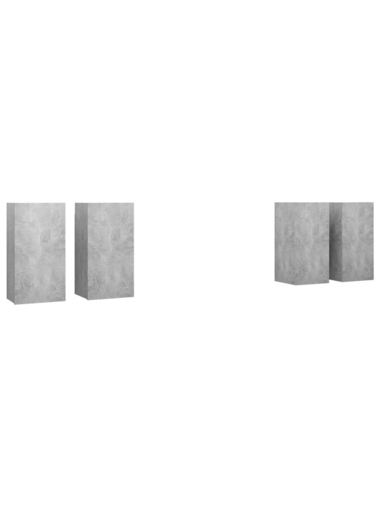 TV-tasot 4 kpl betoninharmaa 30,5x30x60 cm lastulevy