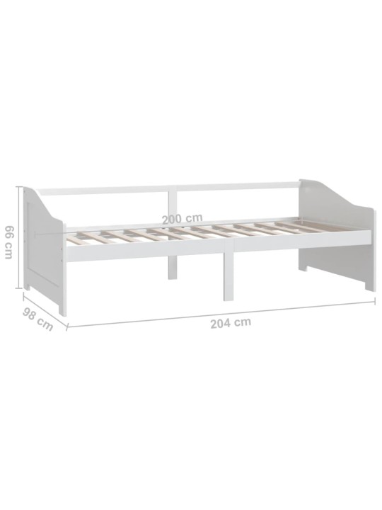 Päivävuode 3-istuttava valkoinen täysi mänty 90x200 cm
