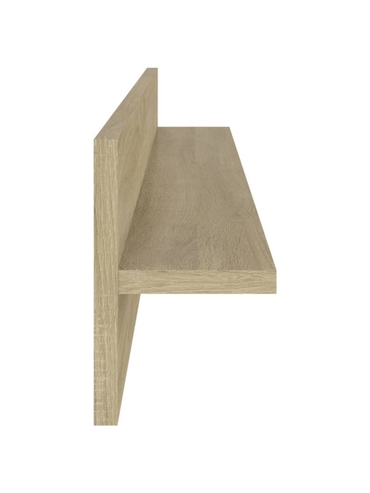 Seinähyllyt 2 kpl sonoma-tammi 80x11,5x18 cm lastulevy