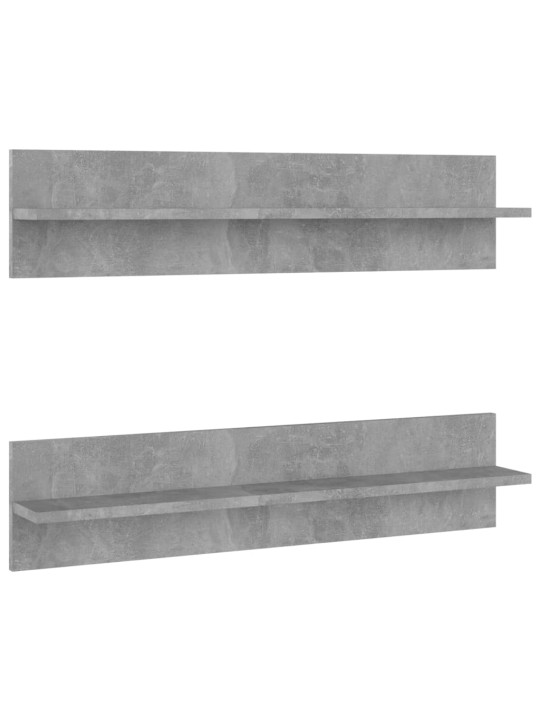 Seinähyllyt 2 kpl betoninharmaa 80x11,5x18 cm lastulevy