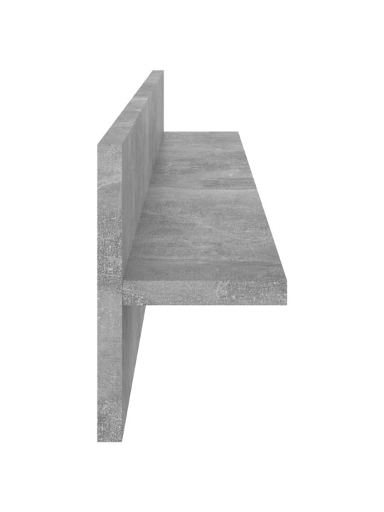 Seinähyllyt 2 kpl betoninharmaa 80x11,5x18 cm lastulevy