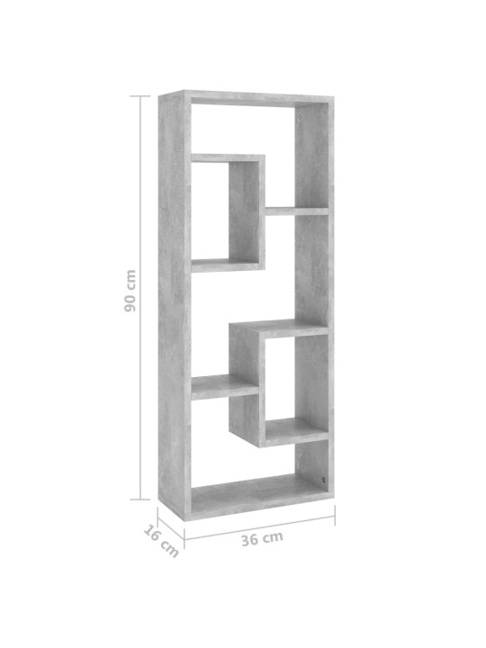 Seinähylly betoninharmaa 36x16x90 cm lastulevy
