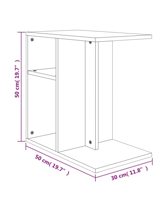 Sivupöytä betoninharmaa 50x30x50 cm lastulevy