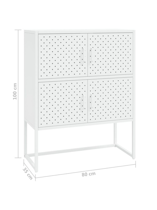 Kaappi valkoinen 80x35x100 cm teräs