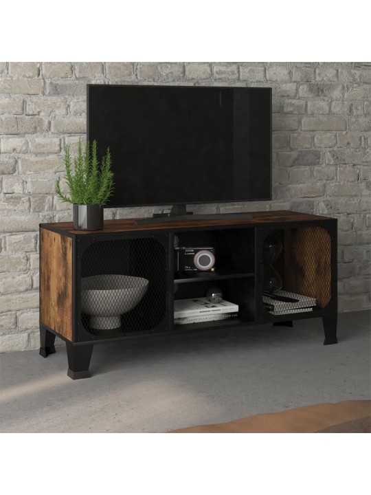 TV-taso rustiikkinen ruskea 105x36x47 cm metalli ja MDF