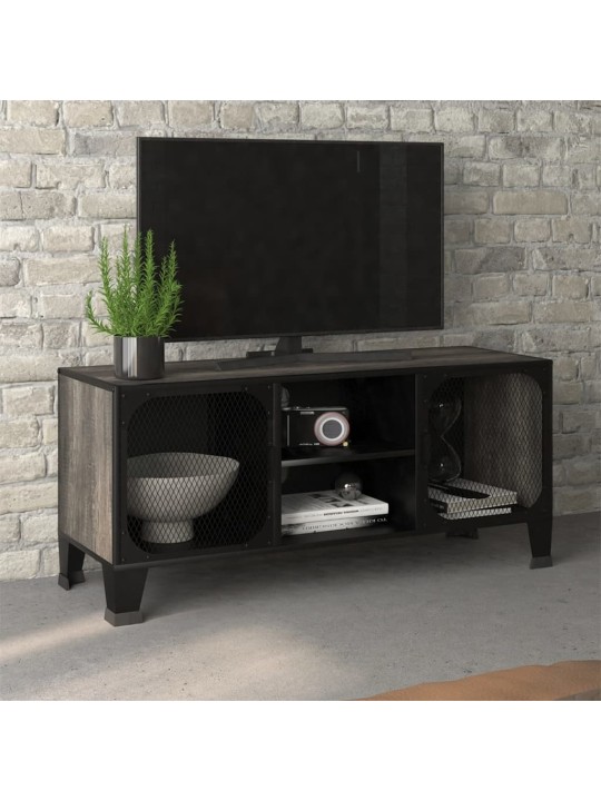 TV-taso harmaa 105x36x47 cm metalli ja MDF