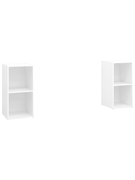 Tv-tasot 2 kpl valkoinen 72x35x36,5 cm tekninen puu