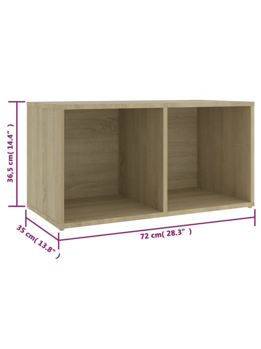 TV-tasot 2 kpl Sonoma-tammi 72x35x36,5 cm lastulevy