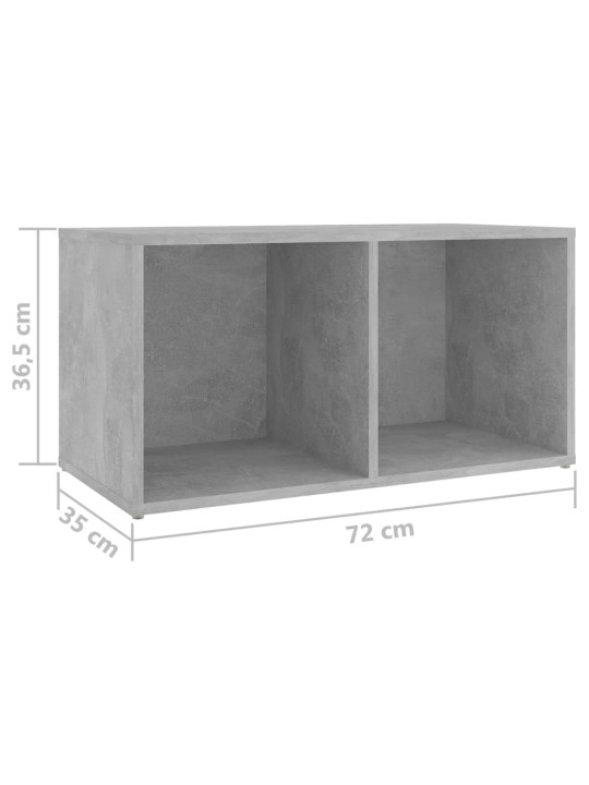 TV-tasot 2 kpl betoninharmaa 72x35x36,5 cm lastulevy