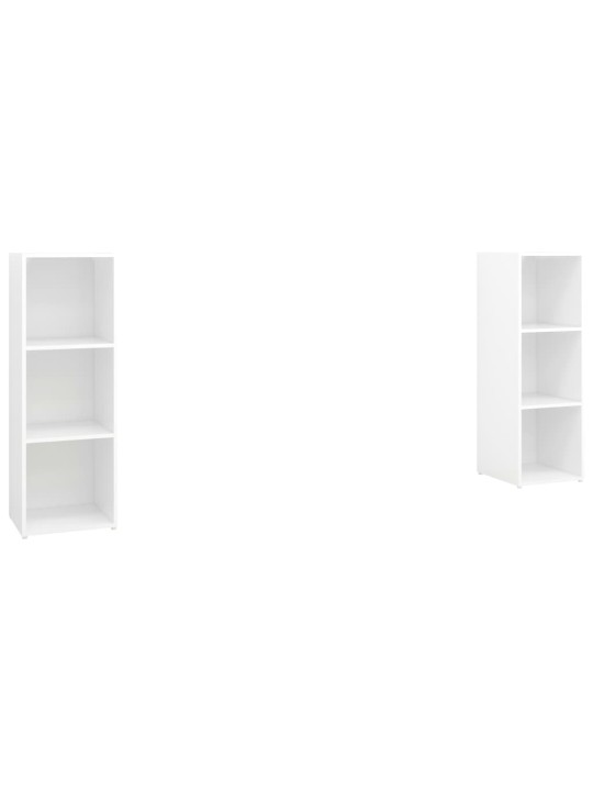 Tv-tasot 2 kpl valkoinen 107x35x37 cm lastulevy
