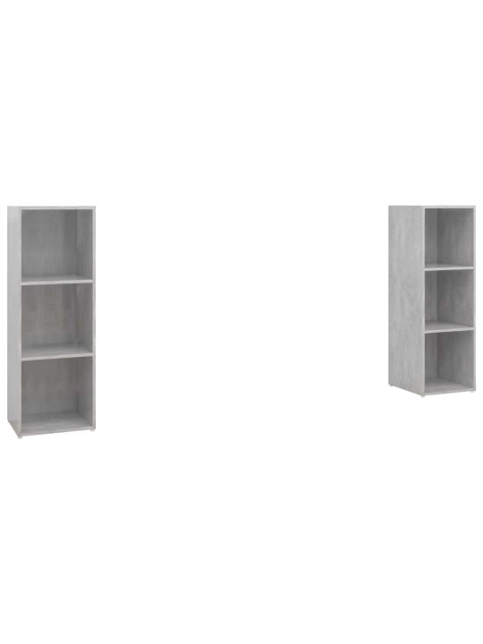 Tv-tasot 2 kpl betoninharmaa 107x35x37 cm lastulevy