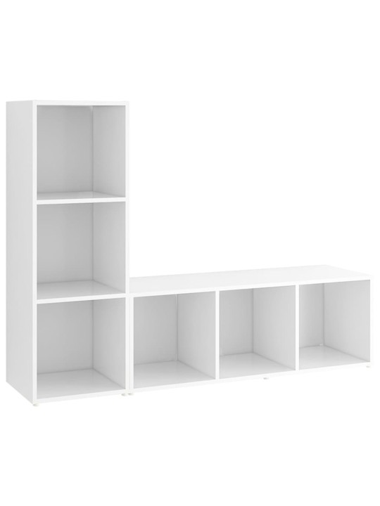 Tv-tasot 2 kpl valkoinen 107x35x37 cm lastulevy