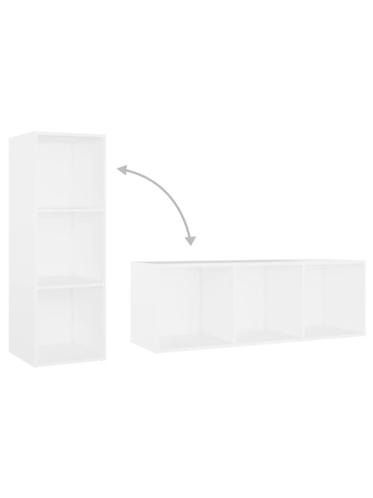 Tv-tasot 2 kpl valkoinen 107x35x37 cm lastulevy