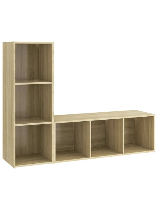 Tv-tasot 2 kpl sonoma-tammi 107x35x37 cm tekninen puu