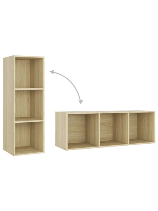 Tv-tasot 2 kpl sonoma-tammi 107x35x37 cm tekninen puu