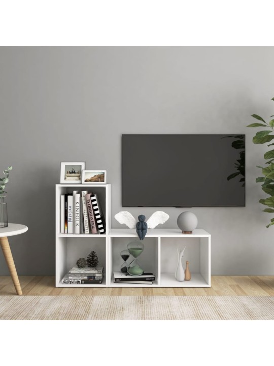 Tv-tasot 2 kpl valkoinen 72x35x36,5 cm tekninen puu