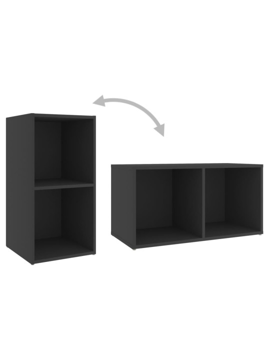 TV-tasot 2 kpl harmaa 72x35x36,5 cm lastulevy
