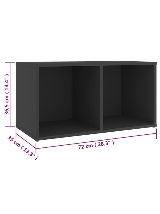 TV-tasot 2 kpl harmaa 72x35x36,5 cm lastulevy