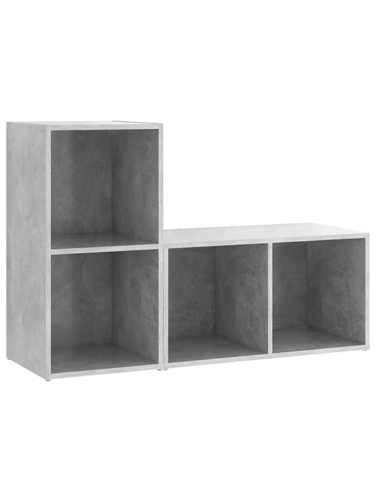 TV-tasot 2 kpl betoninharmaa 72x35x36,5 cm lastulevy