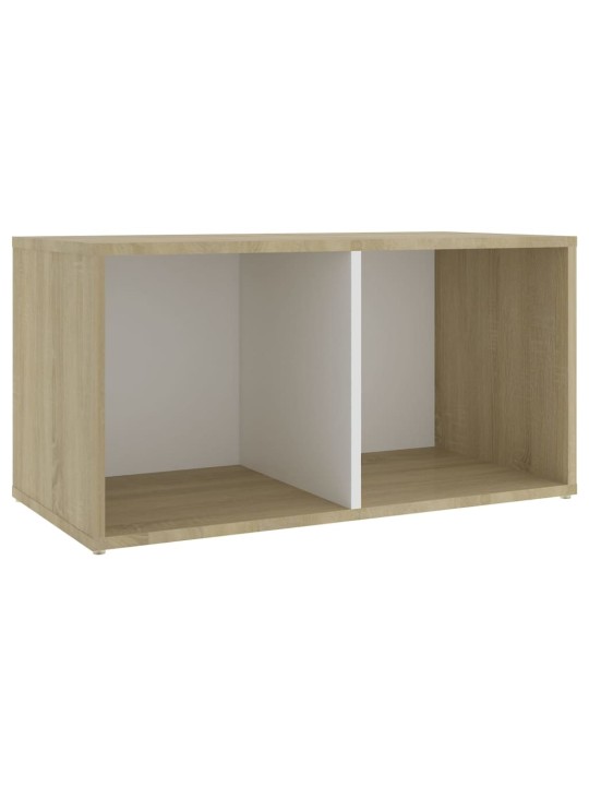 TV-tasot 2 kpl valkoinen/Sonoma-tammi 72x35x36,5 cm lastulevy