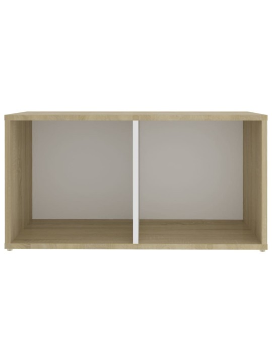 TV-tasot 2 kpl valkoinen/Sonoma-tammi 72x35x36,5 cm lastulevy