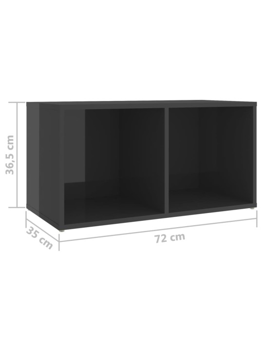 TV-tasot 2 kpl korkeakiilto harmaa 72x35x36,5 cm lastulevy