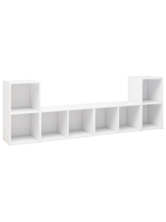 TV-tasot 4 kpl valkoinen 72x35x36,5 cm lastulevy