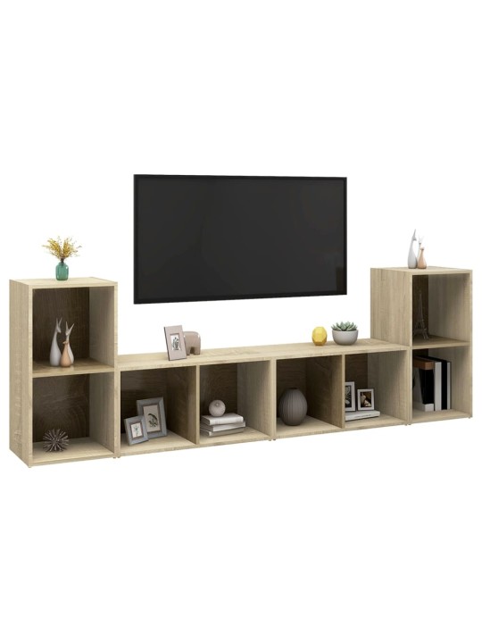 Tv-tasot 4 kpl sonoma-tammi 72x35x36,5 cm tekninen puu
