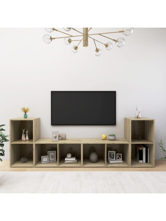 Tv-tasot 4 kpl sonoma-tammi 72x35x36,5 cm tekninen puu