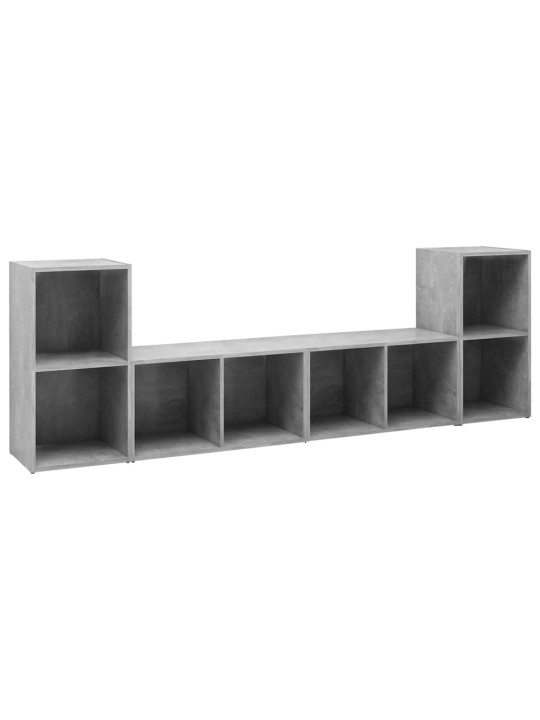 TV-tasot 4 kpl betoninharmaa 72x35x36,5 cm lastulevy