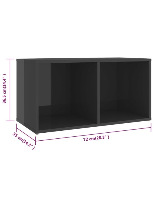 TV-tasot 4 kpl korkeakiilto harmaa 72x35x36,5 cm lastulevy