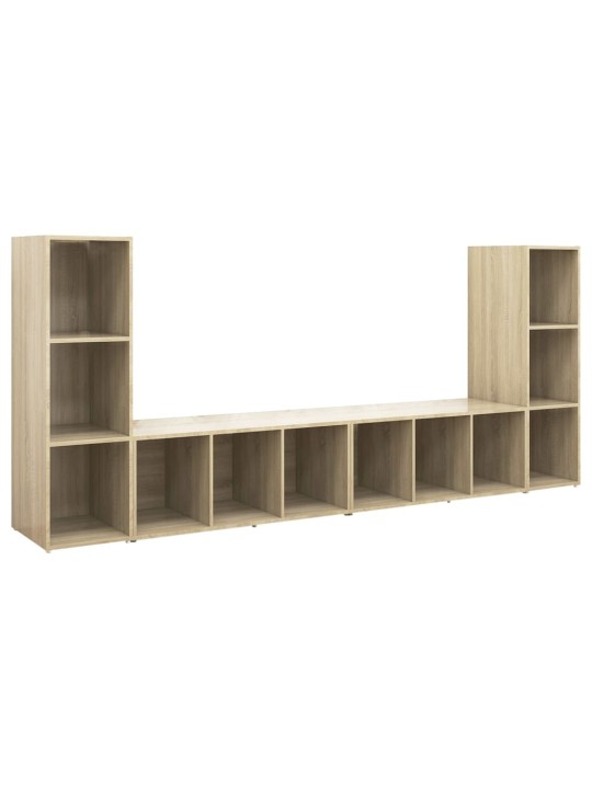 Tv-tasot 4 kpl sonoma-tammi 107x35x37 cm lastulevy